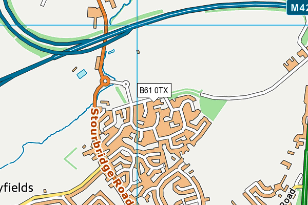 B61 0TX map - OS VectorMap District (Ordnance Survey) B61 0TX map - OS VectorMap District (Ordnance Survey)