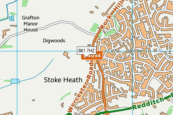 B61 7HZ map - OS VectorMap District (Ordnance Survey) B61 7HZ map - OS VectorMap District (Ordnance Survey)
