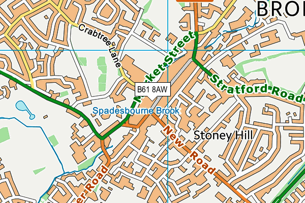 B61 8AW map - OS VectorMap District (Ordnance Survey)