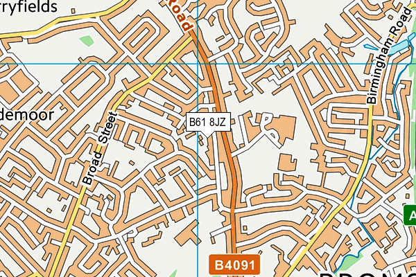 B61 8JZ map - OS VectorMap District (Ordnance Survey) B61 8JZ map - OS VectorMap District (Ordnance Survey)