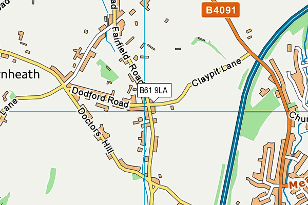 B61 9LA map - OS VectorMap District (Ordnance Survey) B61 9LA map - OS VectorMap District (Ordnance Survey)