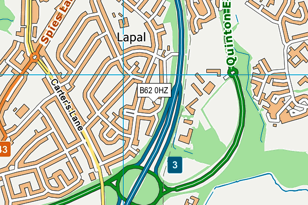 B62 0HZ map - OS VectorMap District (Ordnance Survey) B62 0HZ map - OS VectorMap District (Ordnance Survey)
