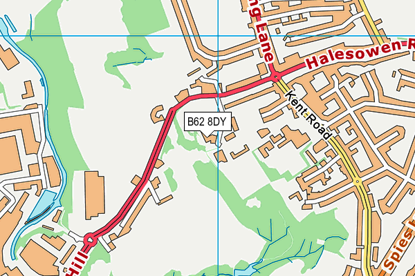 B62 8DY map - OS VectorMap District (Ordnance Survey)