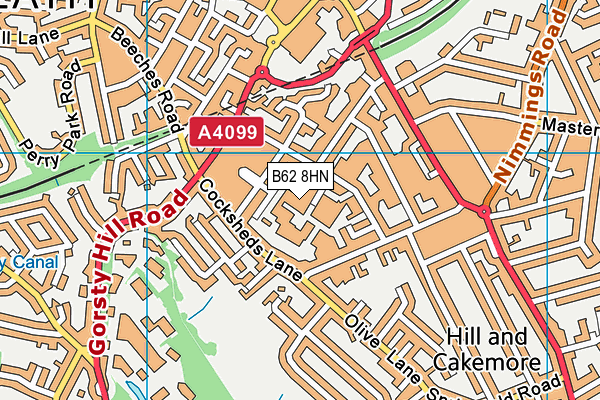 B62 8HN map - OS VectorMap District (Ordnance Survey)