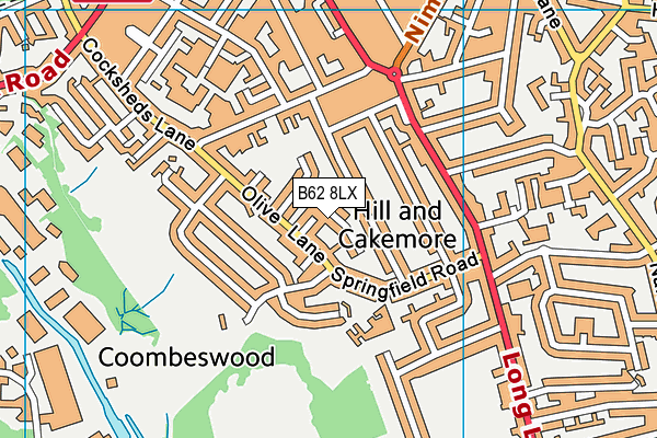 B62 8LX map - OS VectorMap District (Ordnance Survey) B62 8LX map - OS VectorMap District (Ordnance Survey)