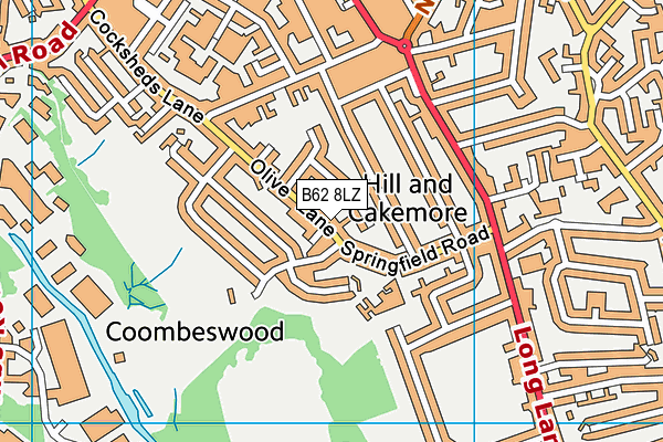 B62 8LZ map - OS VectorMap District (Ordnance Survey)