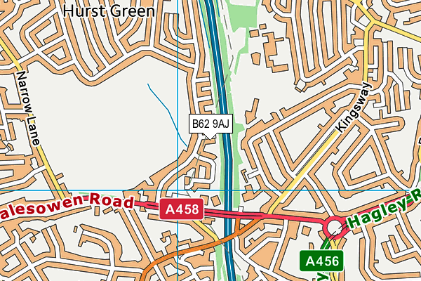 B62 9AJ map - OS VectorMap District (Ordnance Survey) B62 9AJ map - OS VectorMap District (Ordnance Survey)
