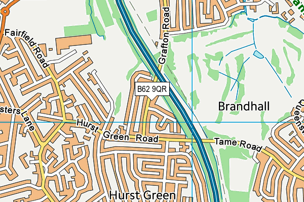 B62 9QR map - OS VectorMap District (Ordnance Survey)