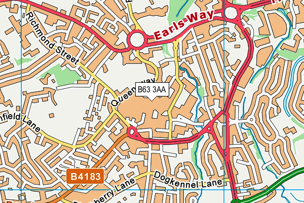 B63 3AA map - OS VectorMap District (Ordnance Survey)