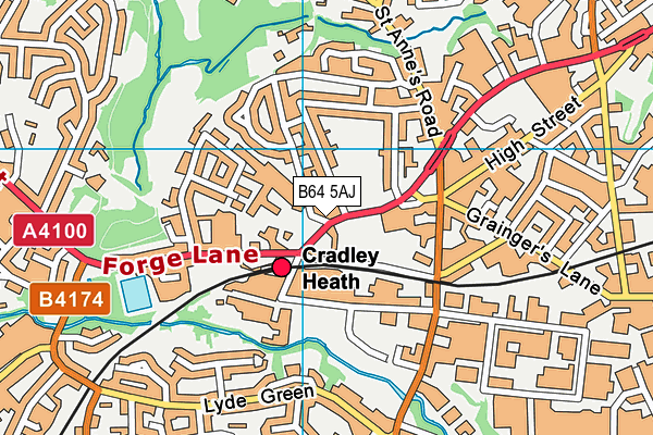B64 5AJ map - OS VectorMap District (Ordnance Survey)
