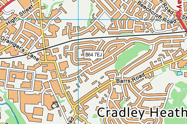 B64 7EJ map - OS VectorMap District (Ordnance Survey) B64 7EJ map - OS VectorMap District (Ordnance Survey)