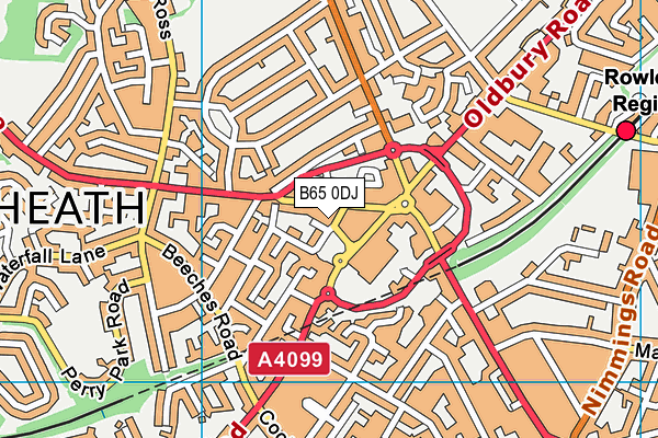 B65 0DJ map - OS VectorMap District (Ordnance Survey) B65 0DJ map - OS VectorMap District (Ordnance Survey)