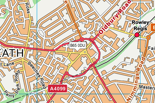 B65 0DU map - OS VectorMap District (Ordnance Survey)