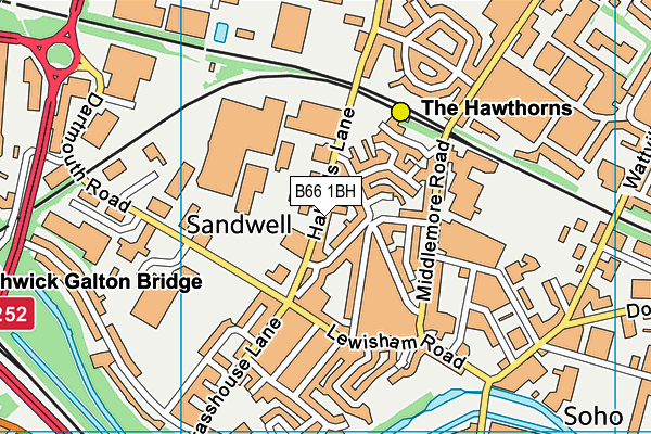 B66 1BH map - OS VectorMap District (Ordnance Survey) B66 1BH map - OS VectorMap District (Ordnance Survey)