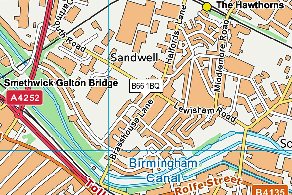 B66 1BQ map - OS VectorMap District (Ordnance Survey)