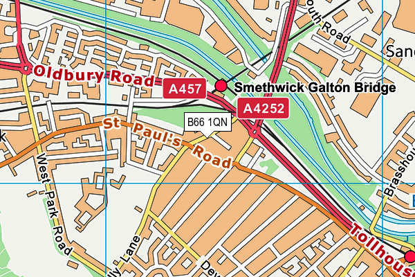 B66 1QN map - OS VectorMap District (Ordnance Survey)