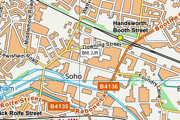 B66 2JR map - OS VectorMap District (Ordnance Survey)