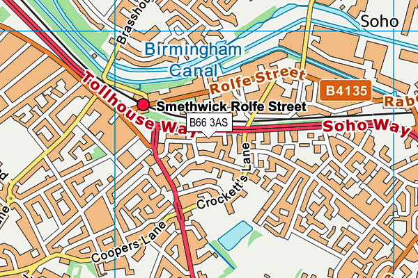 B66 3AS map - OS VectorMap District (Ordnance Survey)