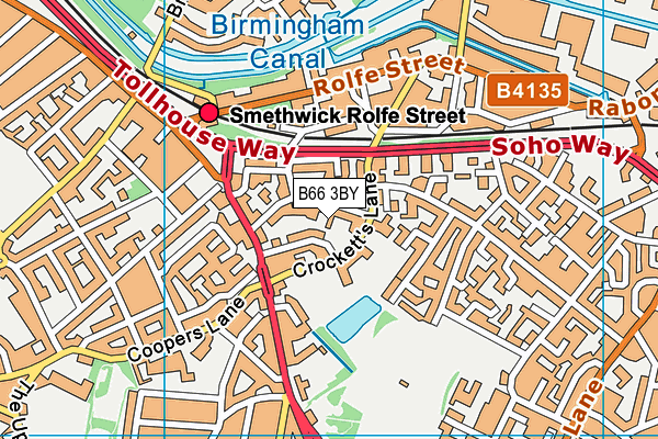 B66 3BY map - OS VectorMap District (Ordnance Survey)