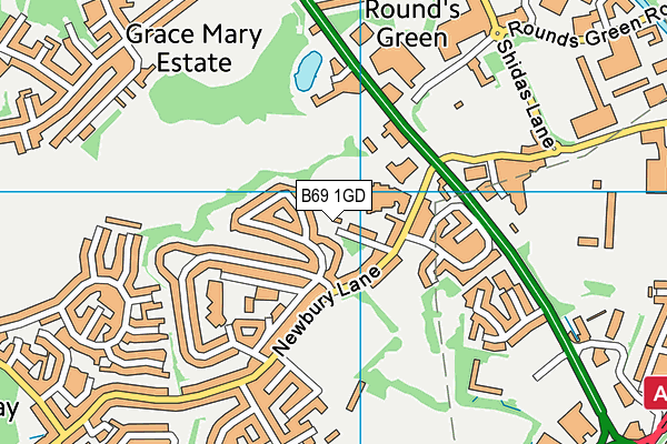 B69 1GD map - OS VectorMap District (Ordnance Survey) B69 1GD map - OS VectorMap District (Ordnance Survey)
