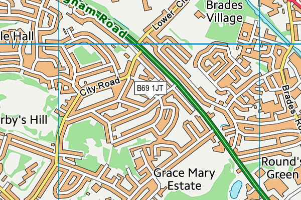 B69 1JT map - OS VectorMap District (Ordnance Survey) B69 1JT map - OS VectorMap District (Ordnance Survey)