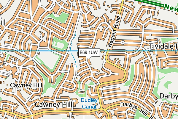 B69 1UW map - OS VectorMap District (Ordnance Survey)
