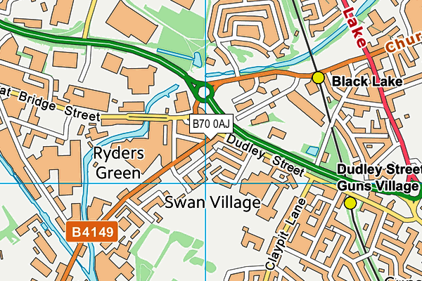 B70 0AJ map - OS VectorMap District (Ordnance Survey) B70 0AJ map - OS VectorMap District (Ordnance Survey)