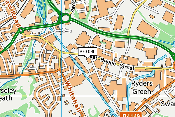 B70 0BL map - OS VectorMap District (Ordnance Survey) B70 0BL map - OS VectorMap District (Ordnance Survey)