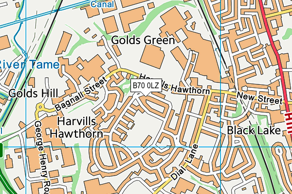 B70 0LZ map - OS VectorMap District (Ordnance Survey) B70 0LZ map - OS VectorMap District (Ordnance Survey)
