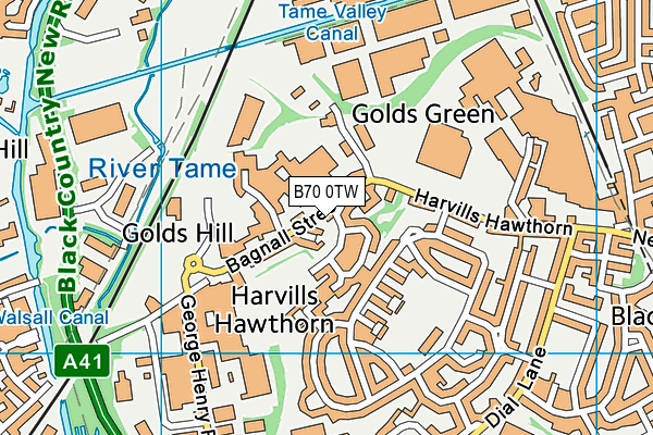 B70 0TW map - OS VectorMap District (Ordnance Survey)