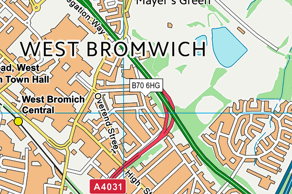 B70 6HG map - OS VectorMap District (Ordnance Survey)