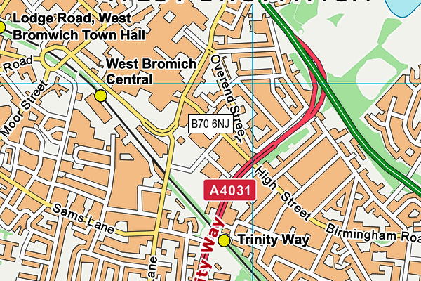 B70 6NJ map - OS VectorMap District (Ordnance Survey) B70 6NJ map - OS VectorMap District (Ordnance Survey)