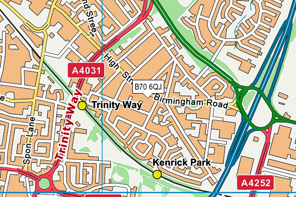 B70 6QJ map - OS VectorMap District (Ordnance Survey)