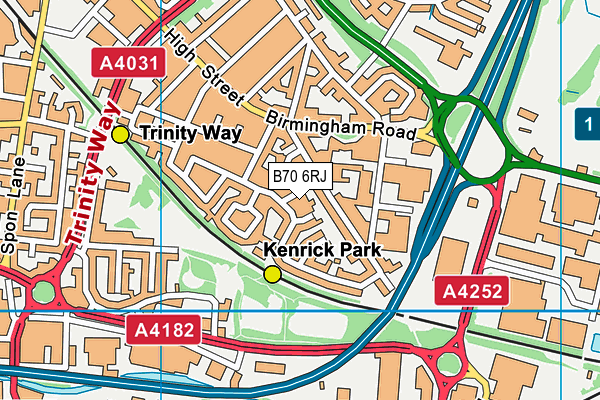 B70 6RJ map - OS VectorMap District (Ordnance Survey)