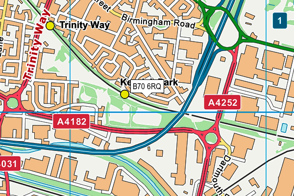 B70 6RQ map - OS VectorMap District (Ordnance Survey)