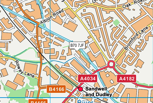 B70 7JF map - OS VectorMap District (Ordnance Survey)