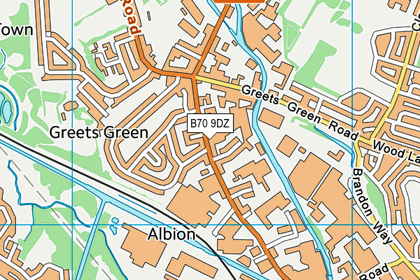 B70 9DZ map - OS VectorMap District (Ordnance Survey) B70 9DZ map - OS VectorMap District (Ordnance Survey)
