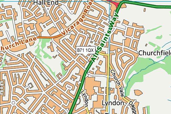 B71 1QX map - OS VectorMap District (Ordnance Survey) B71 1QX map - OS VectorMap District (Ordnance Survey)