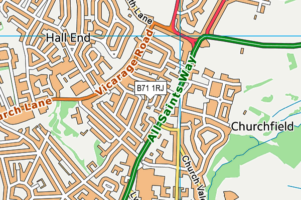 B71 1RJ map - OS VectorMap District (Ordnance Survey) B71 1RJ map - OS VectorMap District (Ordnance Survey)