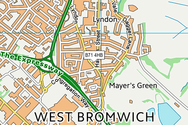 B71 4HB map - OS VectorMap District (Ordnance Survey) B71 4HB map - OS VectorMap District (Ordnance Survey)