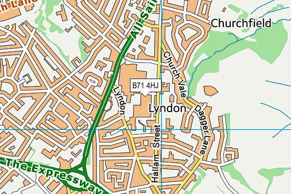 B71 4HJ map - OS VectorMap District (Ordnance Survey) B71 4HJ map - OS VectorMap District (Ordnance Survey)