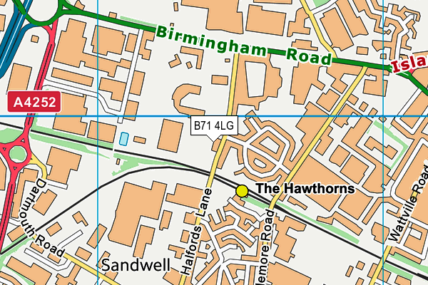 B71 4LG map - OS VectorMap District (Ordnance Survey)