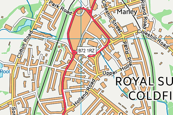 B72 1RZ map - OS VectorMap District (Ordnance Survey) B72 1RZ map - OS VectorMap District (Ordnance Survey)