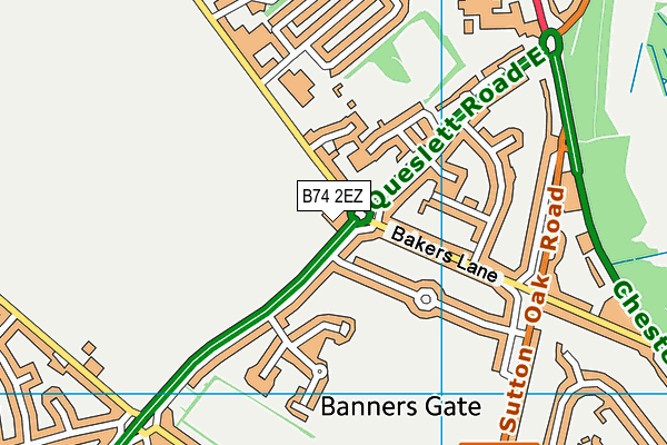 B74 2EZ map - OS VectorMap District (Ordnance Survey) B74 2EZ map - OS VectorMap District (Ordnance Survey)