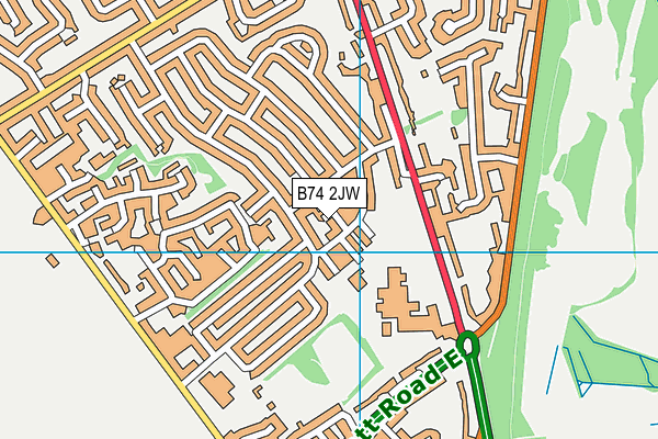B74 2JW map - OS VectorMap District (Ordnance Survey) B74 2JW map - OS VectorMap District (Ordnance Survey)