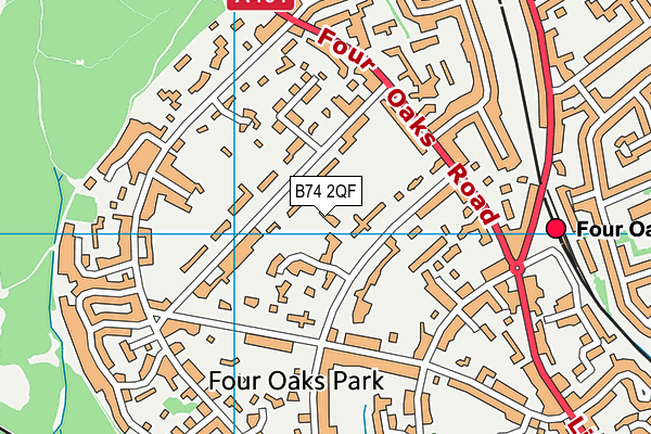 B74 2QF map - OS VectorMap District (Ordnance Survey)