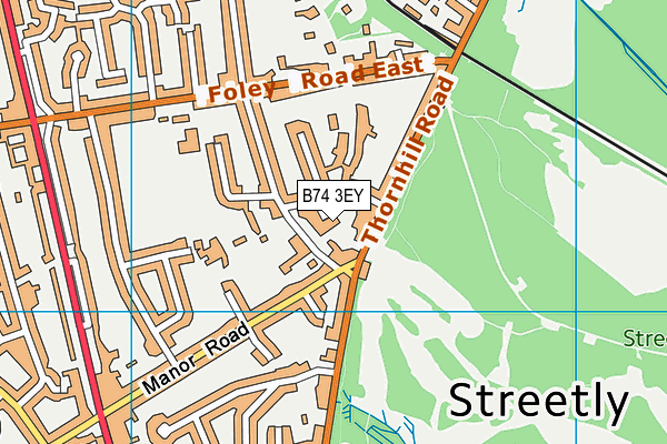 B74 3EY map - OS VectorMap District (Ordnance Survey)