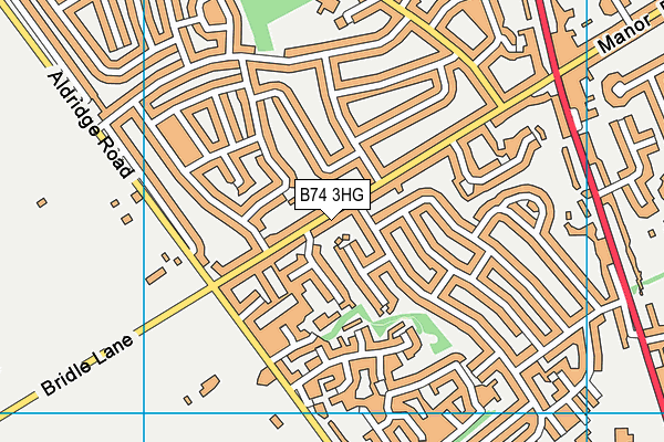 B74 3HG map - OS VectorMap District (Ordnance Survey) B74 3HG map - OS VectorMap District (Ordnance Survey)