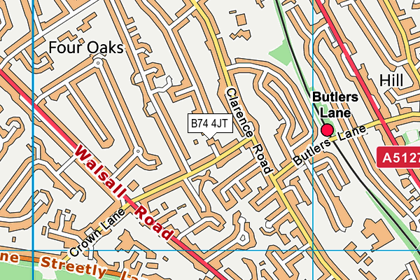 B74 4JT map - OS VectorMap District (Ordnance Survey) B74 4JT map - OS VectorMap District (Ordnance Survey)