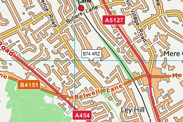 B74 4RZ map - OS VectorMap District (Ordnance Survey) B74 4RZ map - OS VectorMap District (Ordnance Survey)